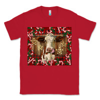 Red christmas heifer with candy canes Classic Tee - BarkalooDesign