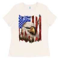 Bone usa flag with eagle head Ladies Tee - texasbilliewilder