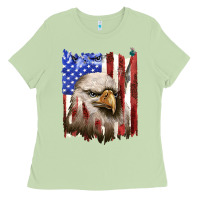 Matcha usa flag with eagle head Ladies Tee - texasbilliewilder