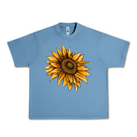 Pebble Blue sunflower Urban Heavy Tee - AdoDesignShop