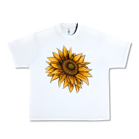 White sunflower Urban Heavy Tee - AdoDesignShop