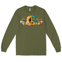 Army Green hippie soul leopard sunflower Long Sleeve Tee - JahusDesignShop