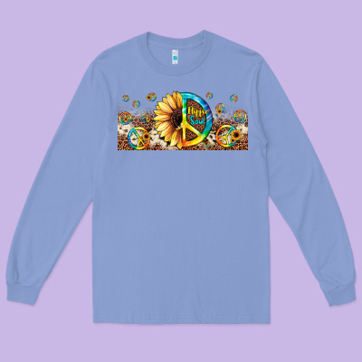 Hippie Soul Leopard Sunflower Long Sleeve Tee Designed By Jahusdesignshop