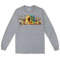 Heather Grey hippie soul leopard sunflower Long Sleeve Tee - JahusDesignShop