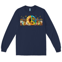 Navy hippie soul leopard sunflower Long Sleeve Tee - JahusDesignShop