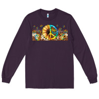 Plum hippie soul leopard sunflower Long Sleeve Tee - JahusDesignShop