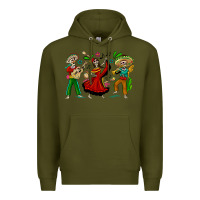 Army Green Mexican Skeletons Premium Hoodie - texasbilliewilder
