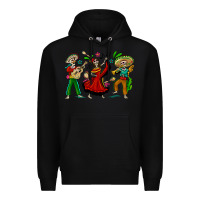 Black Mexican Skeletons Premium Hoodie - texasbilliewilder