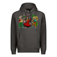 Charcoal Heather Mexican Skeletons Premium Hoodie - texasbilliewilder