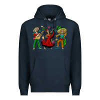Navy Mexican Skeletons Premium Hoodie - texasbilliewilder