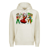 Oatmeal Heather Mexican Skeletons Premium Hoodie - texasbilliewilder