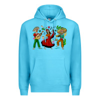 Ocean Blue Mexican Skeletons Premium Hoodie - texasbilliewilder