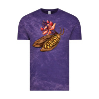 Cloud Purple cacao beans and flowers Vintage Tee - AdoDesignShop
