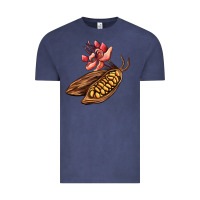Vintage Denim cacao beans and flowers Vintage Tee - AdoDesignShop