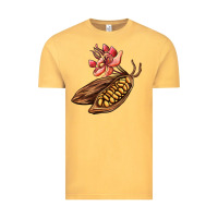 Vintage Mustard cacao beans and flowers Vintage Tee - AdoDesignShop