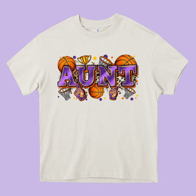 Aunt Basketball Heavy Core Tee Designed By Zillion Design Studio