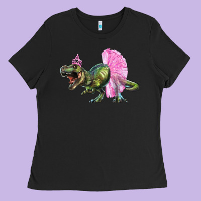 Balerina T Rex Dinosaur With Tutu Ladies Tee Designed By Ranaportraitstore