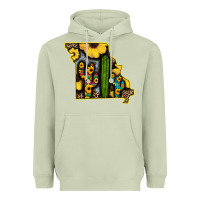 Matcha Western Missouri Map Sunflower And Cactus Pattern Heavyweight Hoodie - Bettercallsaul