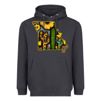Smoke Western Missouri Map Sunflower And Cactus Pattern Heavyweight Hoodie - Bettercallsaul