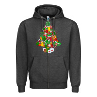 Charcoal Heather nurse christmas tree Zipper Hoodie - MaliasSmallBusiness