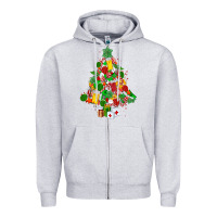 Heather Grey nurse christmas tree Zipper Hoodie - MaliasSmallBusiness