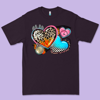Western Leopard  Racing  Hearts Premium Tee Designed By Adodesignshop