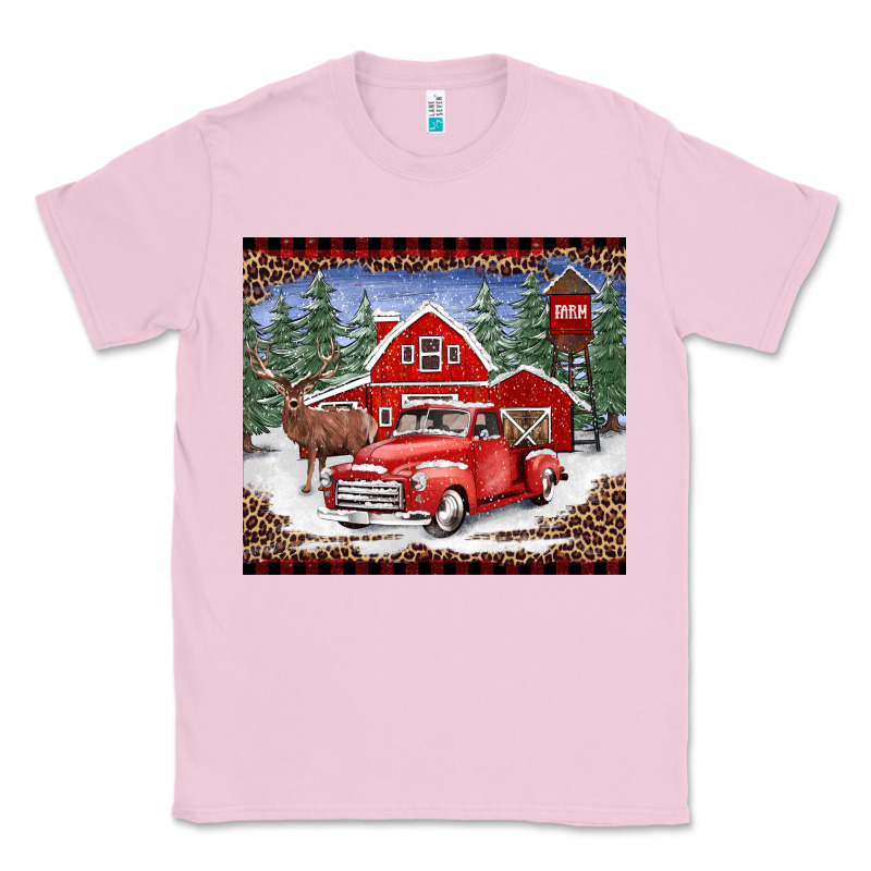 Christmas Farm Reindeer And Truck Classic Tee by BarkalooDesign | Teevron