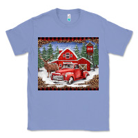 Colony Blue Christmas farm reindeer and truck Classic Tee - BarkalooDesign