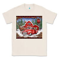 Natural Christmas farm reindeer and truck Classic Tee - BarkalooDesign