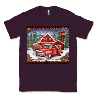 Plum Christmas farm reindeer and truck Classic Tee - BarkalooDesign