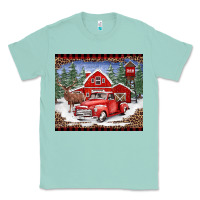 Seafoam Christmas farm reindeer and truck Classic Tee - BarkalooDesign