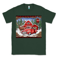 Sports Green Christmas farm reindeer and truck Classic Tee - BarkalooDesign