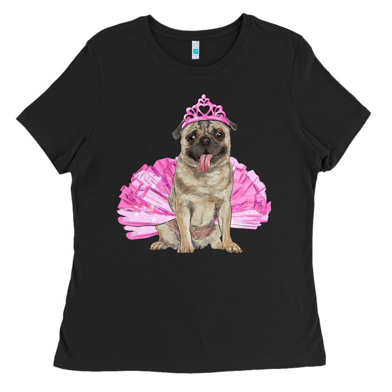 Balerina Pug With Tutu Ladies Tee by RanaPortraitStore | Teevron