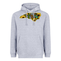 Heather Grey Western North Carolina Map Sunflower Heavyweight Hoodie - Bettercallsaul