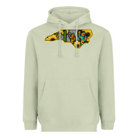 Western North Carolina Map Sunflower Heavyweight Hoodie | Teevron