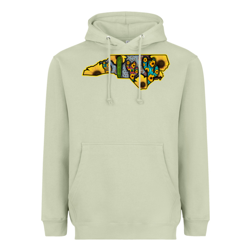 Western North Carolina Map Sunflower Heavyweight Hoodie by Bettercallsaul | Teevron