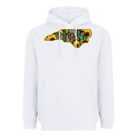 White Western North Carolina Map Sunflower Heavyweight Hoodie - Bettercallsaul