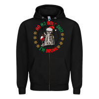 Black ho ho holly shit skeleton santa Zipper Hoodie - MaliasSmallBusiness