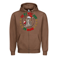 Chestnut ho ho holly shit skeleton santa Zipper Hoodie - MaliasSmallBusiness