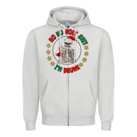 Dove Grey ho ho holly shit skeleton santa Zipper Hoodie - MaliasSmallBusiness