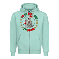 Seafoam ho ho holly shit skeleton santa Zipper Hoodie - MaliasSmallBusiness