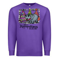 Purple I Want Hippopotamus For Christmas Premium Sweatshirt - Bettercallsaul