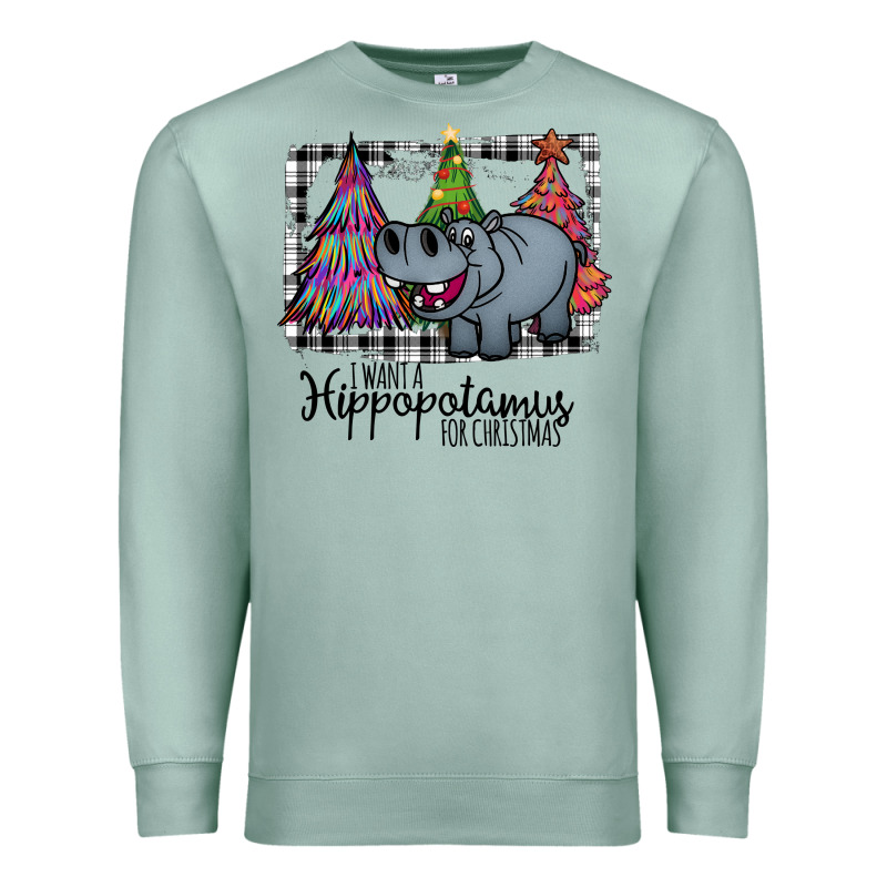 I Want Hippopotamus For Christmas Premium Sweatshirt by Bettercallsaul | Teevron