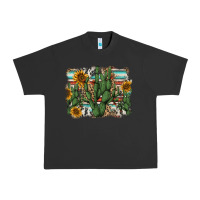 Pigment Black serape sunflowers cactus Urban Heavy Tee - AdoDesignShop
