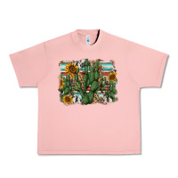 Salmon serape sunflowers cactus Urban Heavy Tee - AdoDesignShop