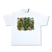 White serape sunflowers cactus Urban Heavy Tee - AdoDesignShop
