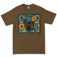 Cacao american bison wıth sunflower and gemstone Premium Tee - RanaPortraitStore