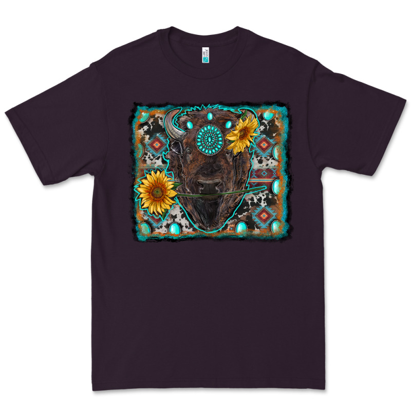 American Bison Wıth Sunflower And Gemstone Premium Tee by RanaPortraitStore | Teevron
