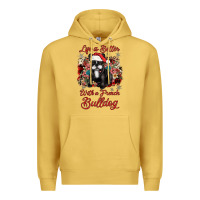 Antique Gold christmas life is better with a french bulldog Premium Hoodie - JahusDesignShop
