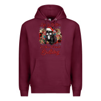 Burgundy christmas life is better with a french bulldog Premium Hoodie - JahusDesignShop